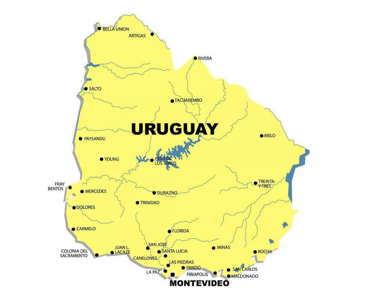 Kort over Uruguay-floden