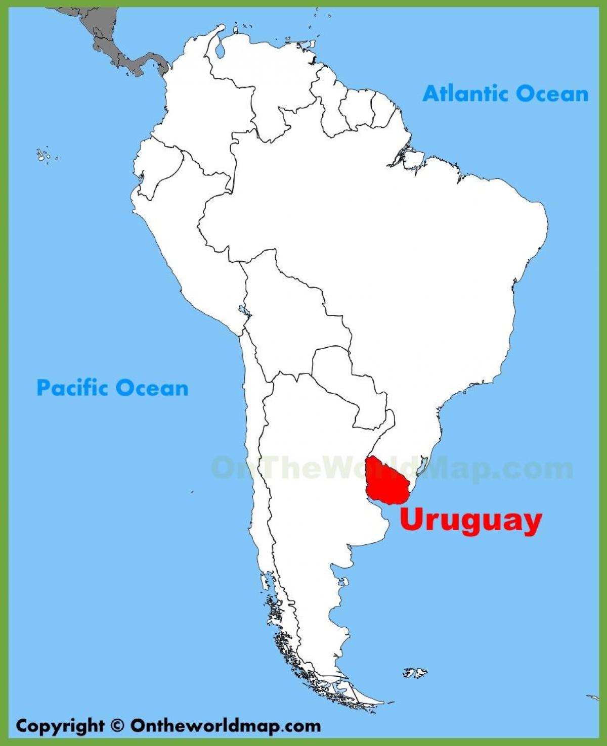 Kort over Uruguay sydamerika