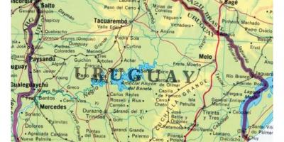 Kort over Uruguay