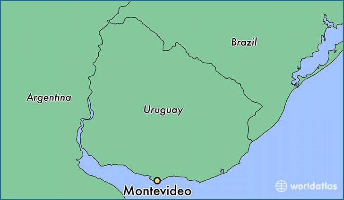 Kort over montevideo i Uruguay