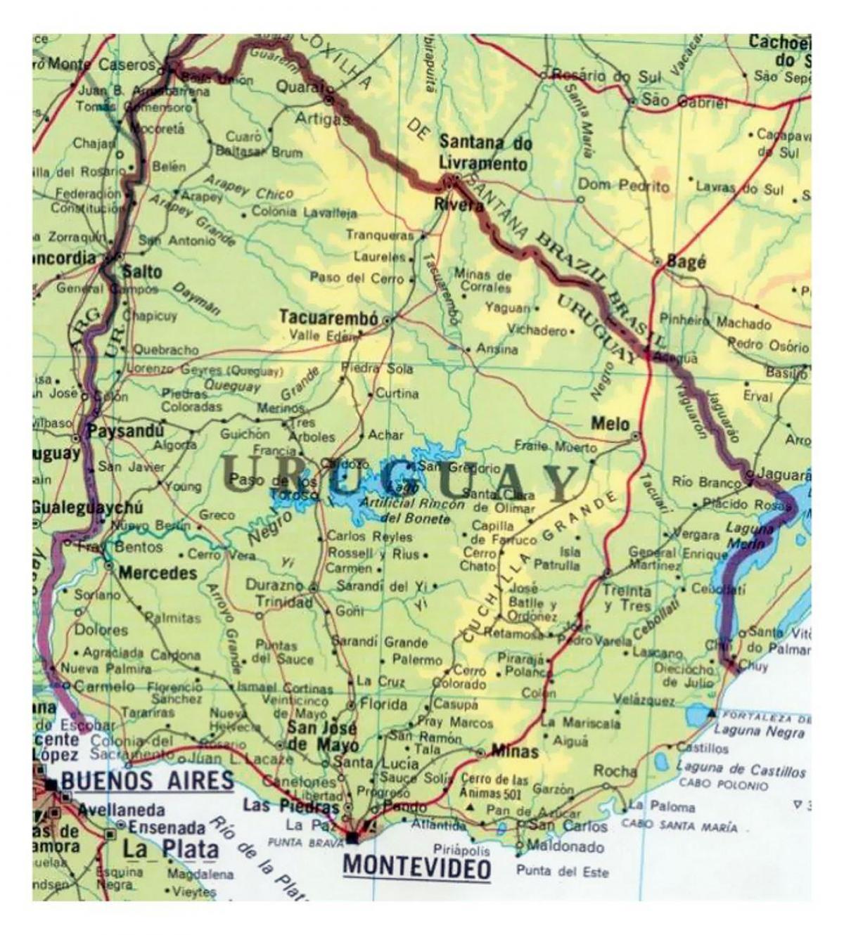 kort over Uruguay